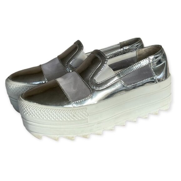 Toga PULLA silver chrome mesh platform loafers - Picture 7 of 12